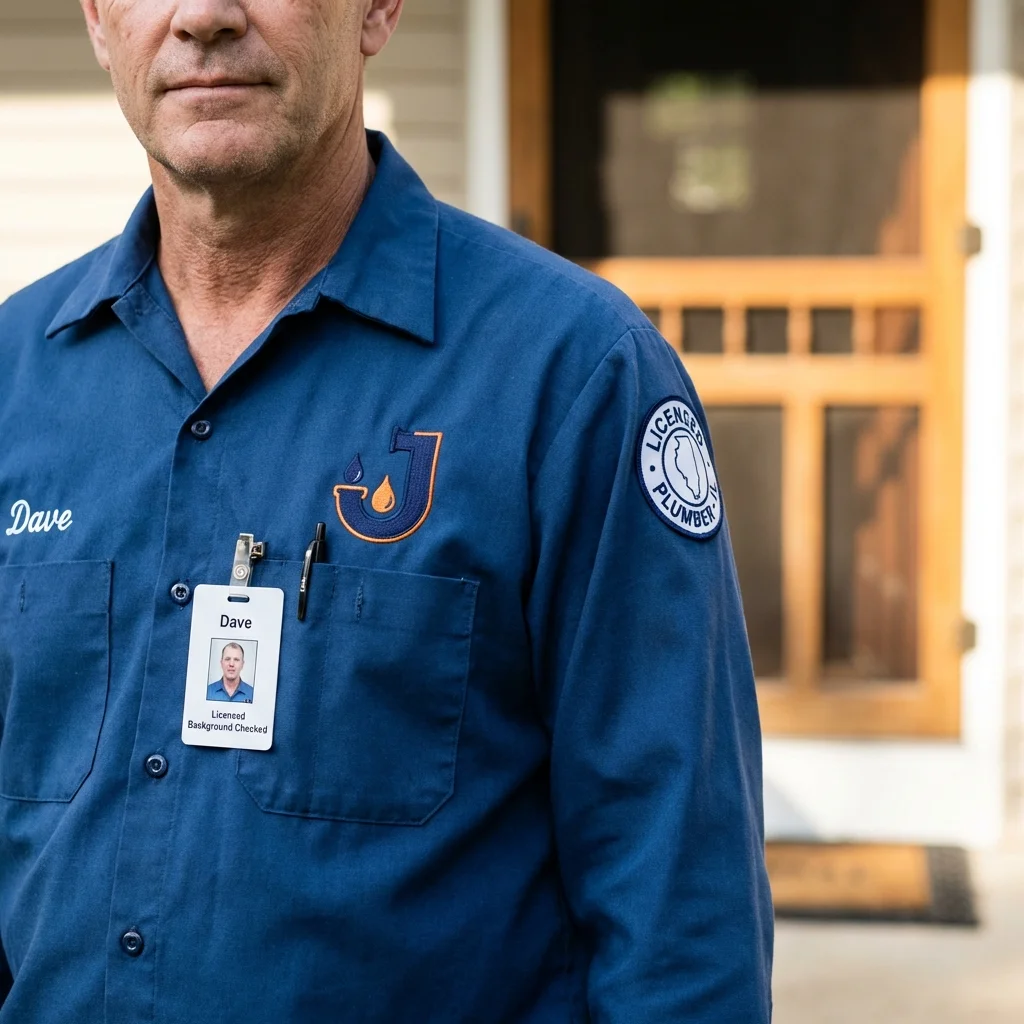 Licensed plumber showing ID badge in Hanahan, SC